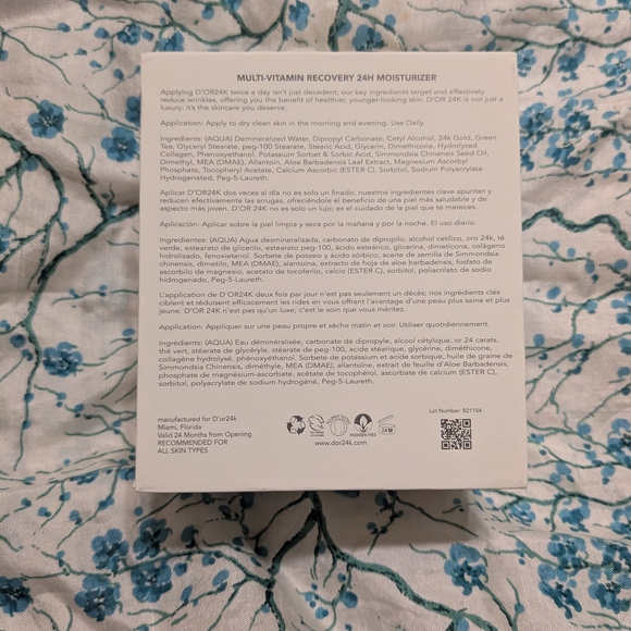 New Multi-Vitamin Recovery 24H Night & Day Moisturizer By D'or24K - New In Box - Picture 4 of 6